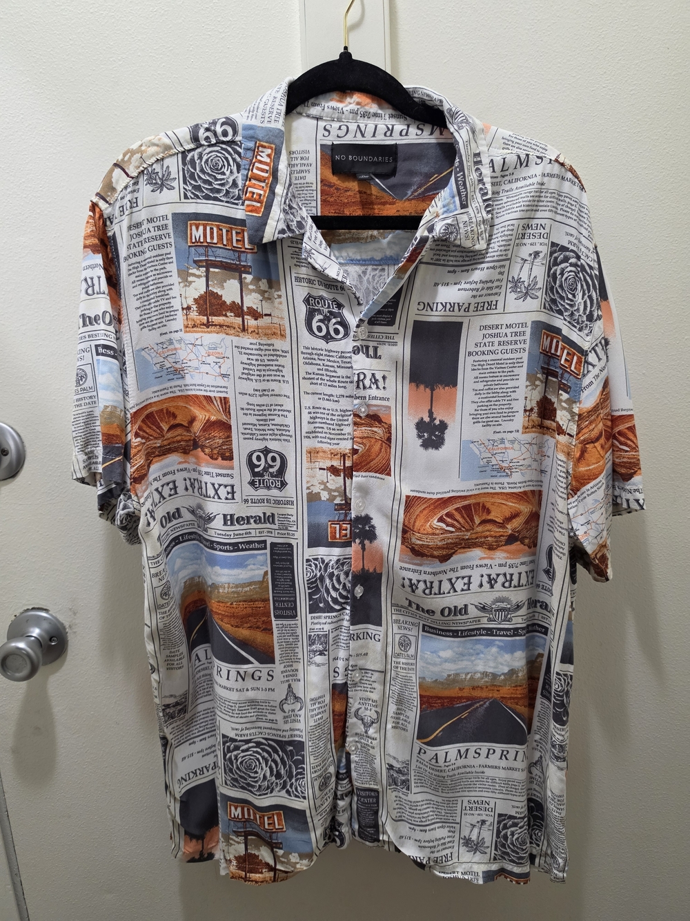 Men's Route 66 Palm Springs Newspaper Print